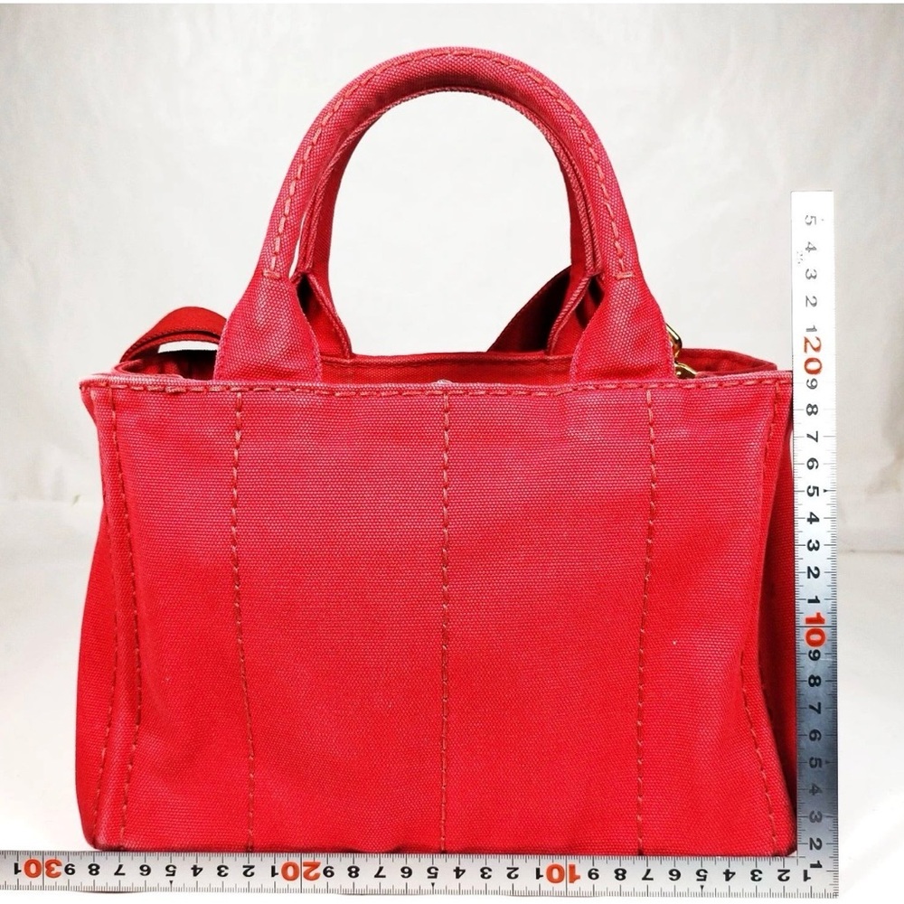 Prada Tote Bag Red Canvas - Picture 3 of 10